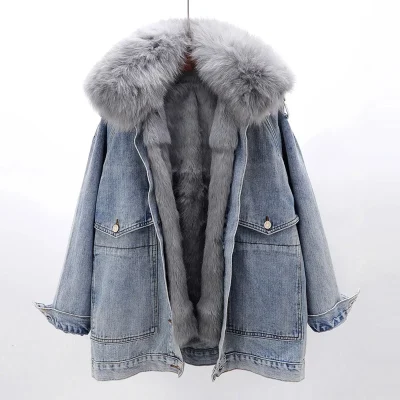 Veste en jean mi-longue