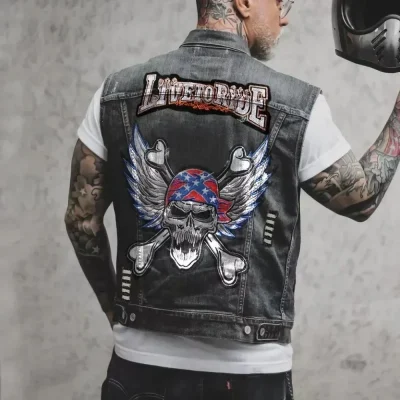 Veste style motard homme noire
