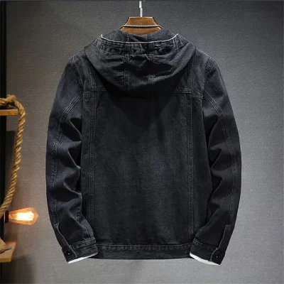 veste streetwear denim noire